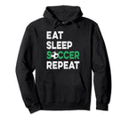 Eat Sleep Soccer Repeat Fnuuy Soccer Ball Hoodie - Graphic Print Men Women