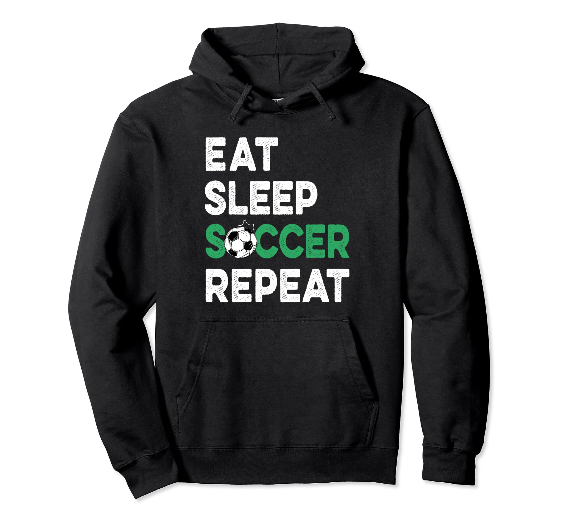 Eat Sleep Soccer Repeat Fnuuy Soccer Ball Hoodie - Graphic Print Men Women