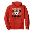 Groovy Soccer Coquette Bow Soccer Sports Hoodie - Trendy Graphic Unisex