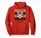 Groovy Soccer Coquette Bow Soccer Sports Hoodie - Trendy Graphic Unisex