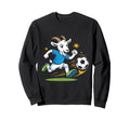 Football Goat Striker Cartoon Sweatshirt - Fun Novelty Design for Adults