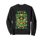 Viva Brazil Soccer Fan Tropical Vibe Sweatshirt - Minimalist Print Unisex