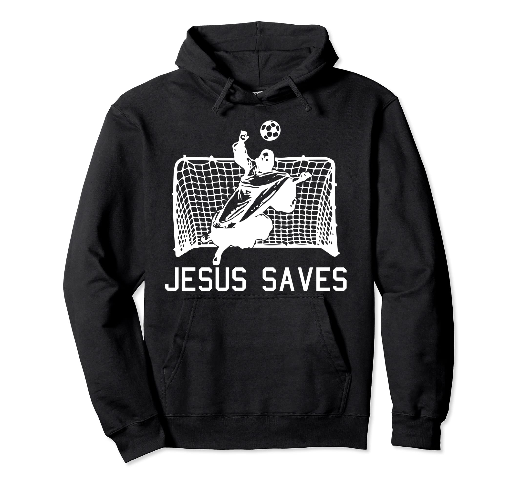 Jesus Saves Soccer Funny Football Hoodie - Streetwear Style for Adults
