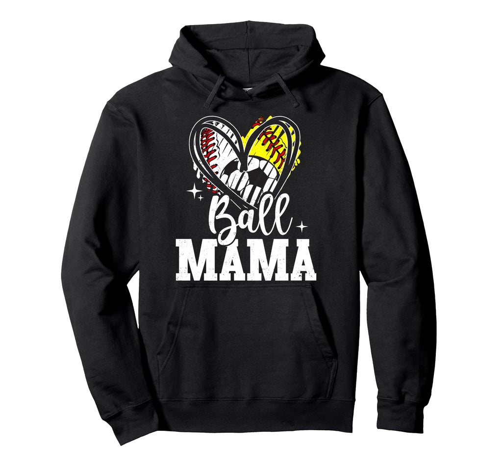 Ball Mama Baseball Softball Soccer Mom Hoodie - Novelty Apparel Men Women