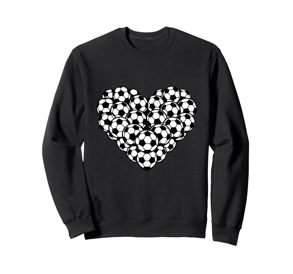 Heart Shaped Soccer Ball Pattern Sweatshirt - Fun Novelty Design for Adults