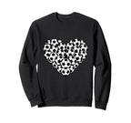 Heart Shaped Soccer Ball Pattern Sweatshirt - Fun Novelty Design for Adults