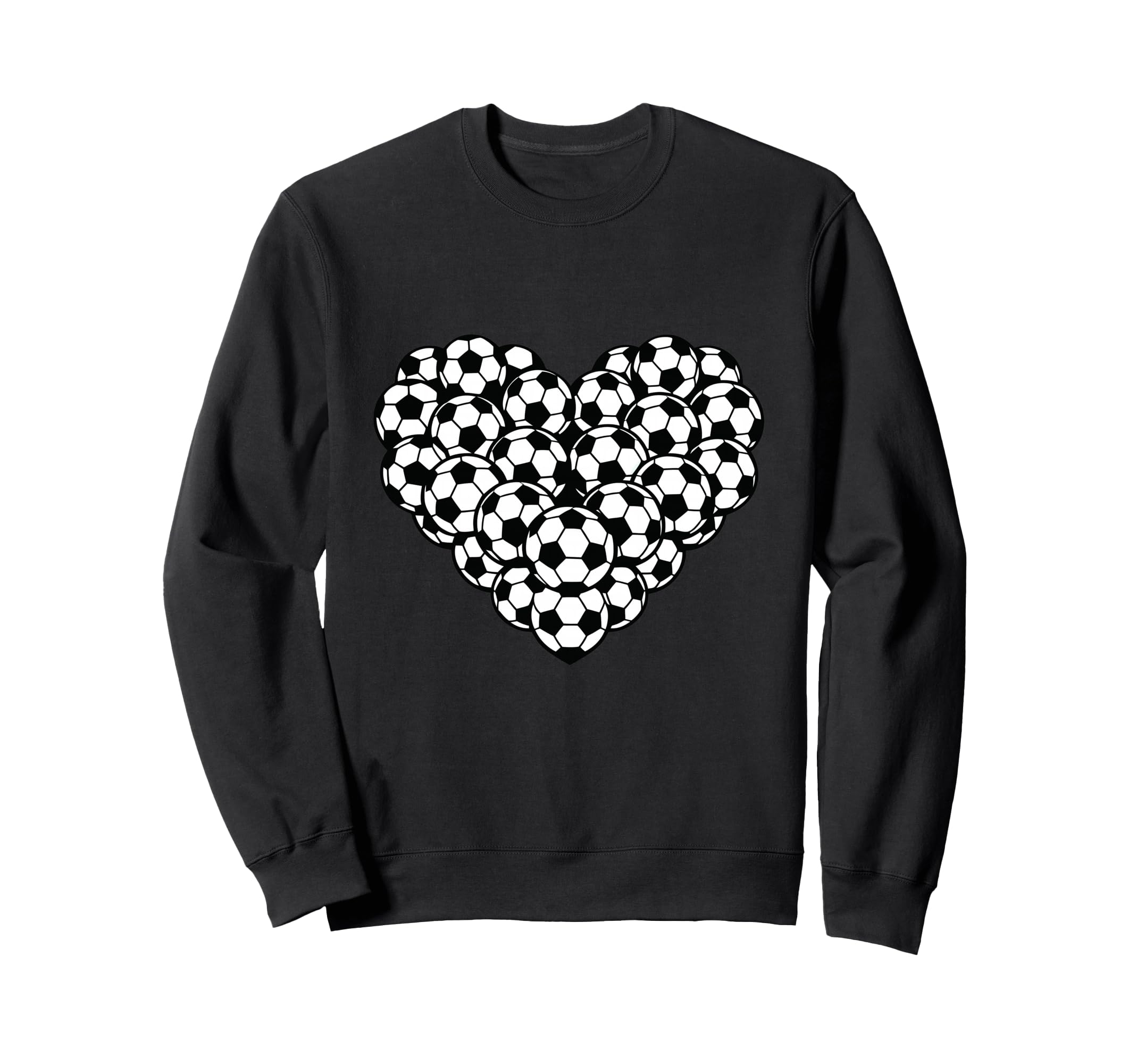 Heart Shaped Soccer Ball Pattern Sweatshirt - Fun Novelty Design for Adults