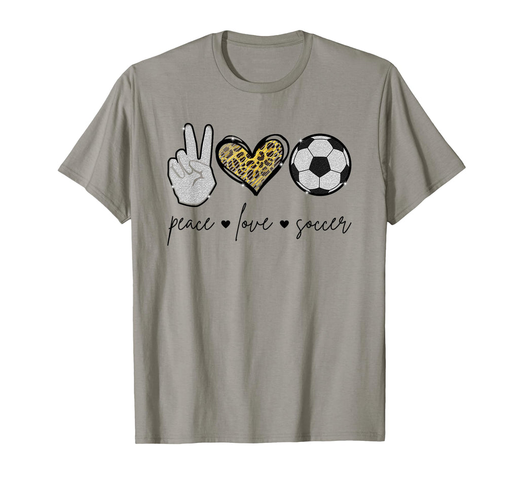Peace Love Soccer Funny Soccer Mom T-Shirt - Aesthetic Graphic for Adults