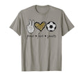 Peace Love Soccer Funny Soccer Mom T-Shirt - Aesthetic Graphic for Adults