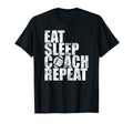Mens Eat Sleep Coach Funny Football T-Shirt - Unique Graphic Unisex