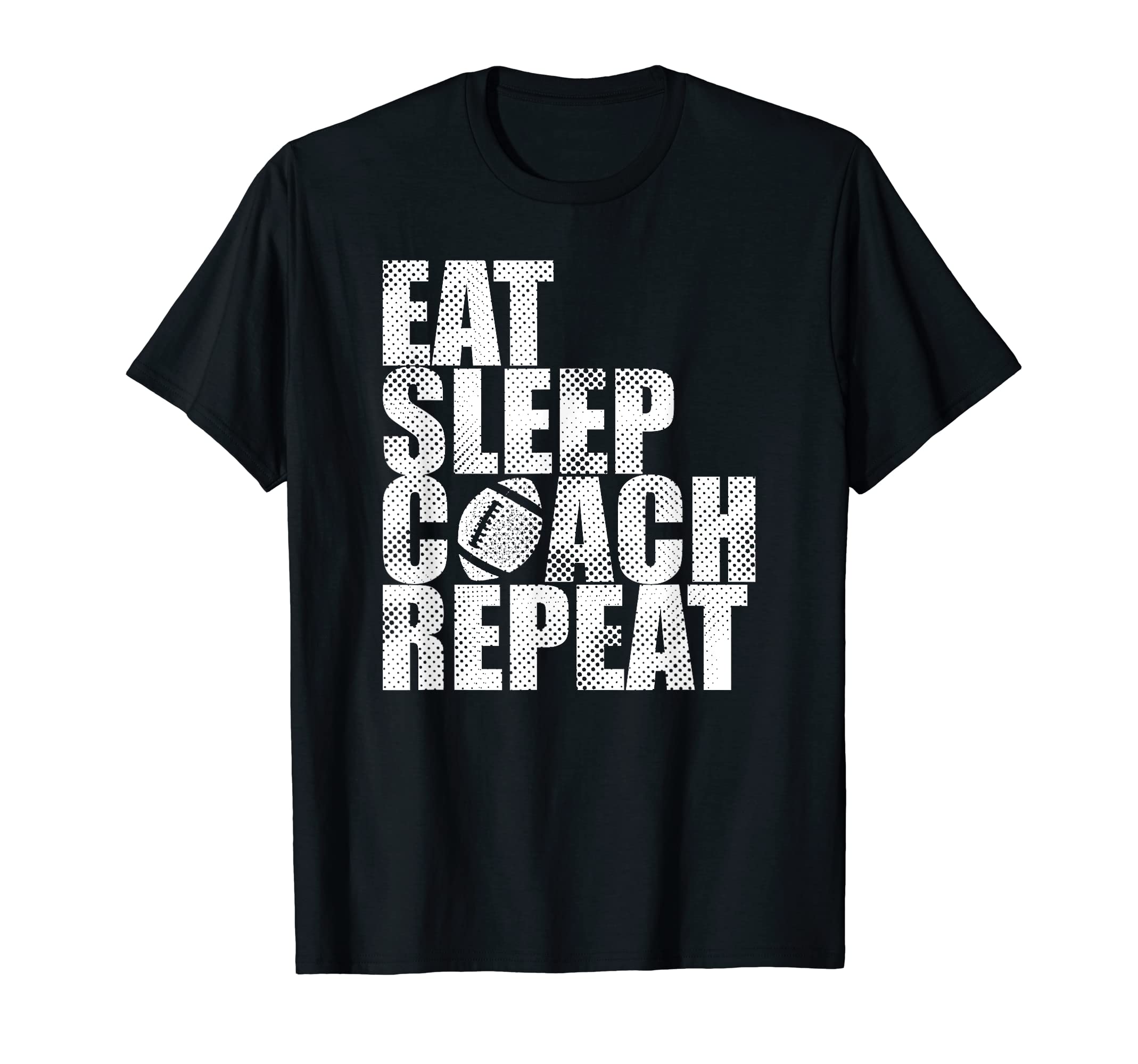 Mens Eat Sleep Coach Funny Football T-Shirt - Unique Graphic Unisex