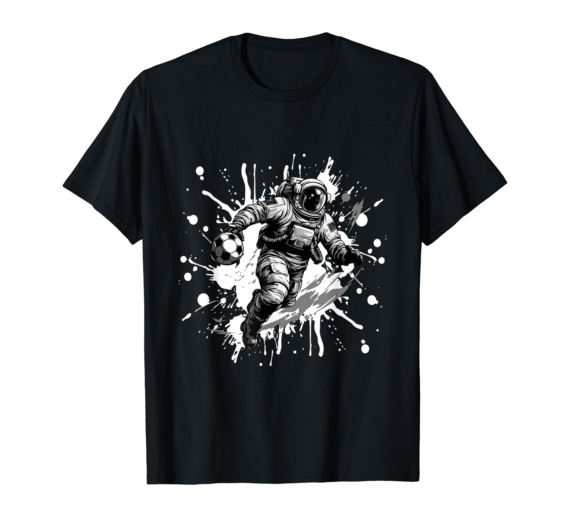 Astronaut Playing Soccer Sports Team T-Shirt - Trendy Graphic for Adults