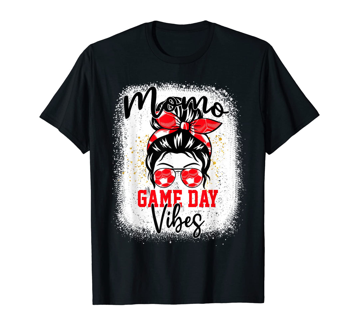 Soccer Momo Bleached Bun Mothers Day T-Shirt - Aesthetic Graphic Unisex