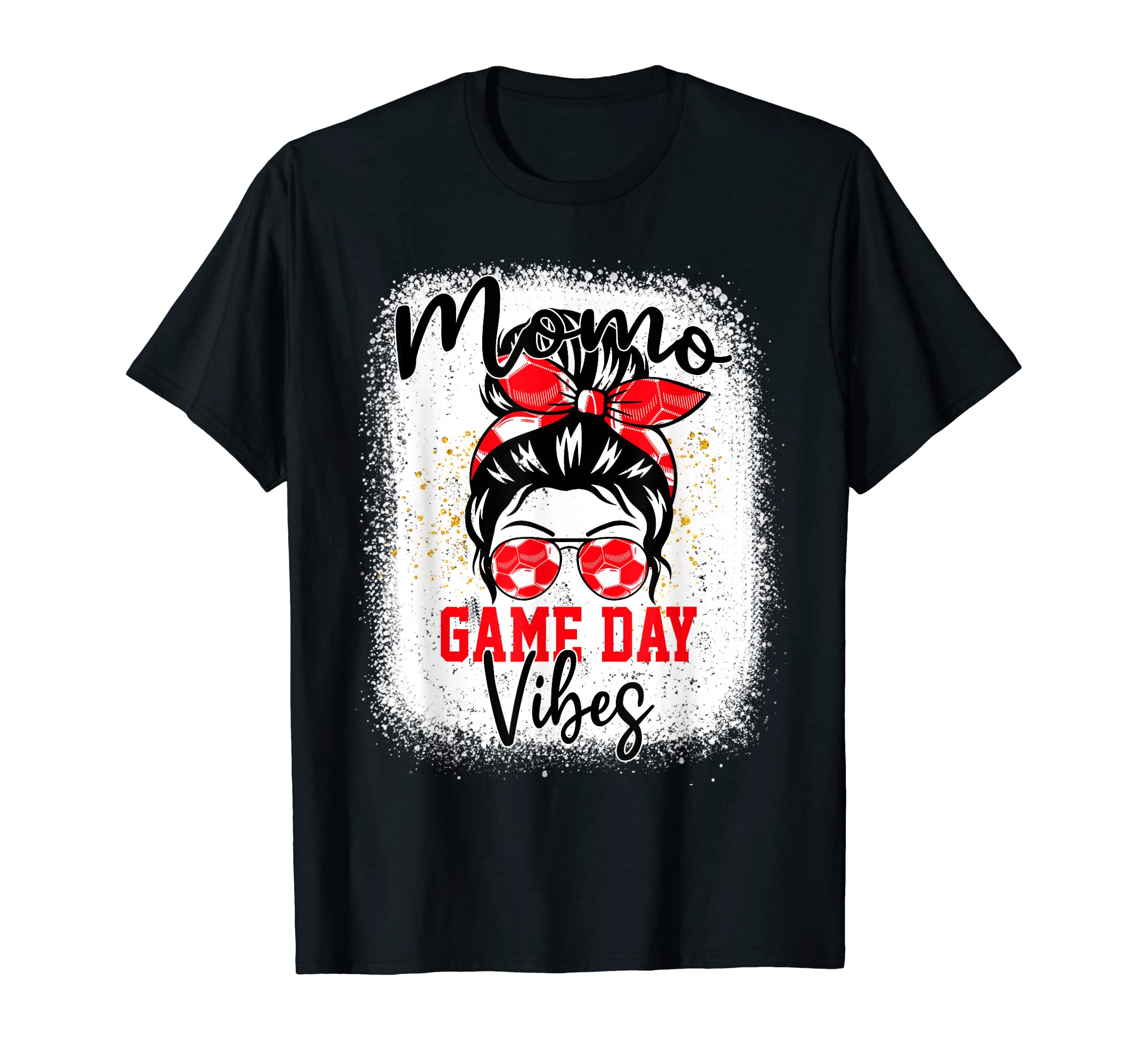 Soccer Momo Bleached Bun Mothers Day T-Shirt - Streetwear Style Unisex