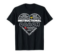 Instructional Coach Heart Teachers T-Shirt - Novelty Apparel for Adults