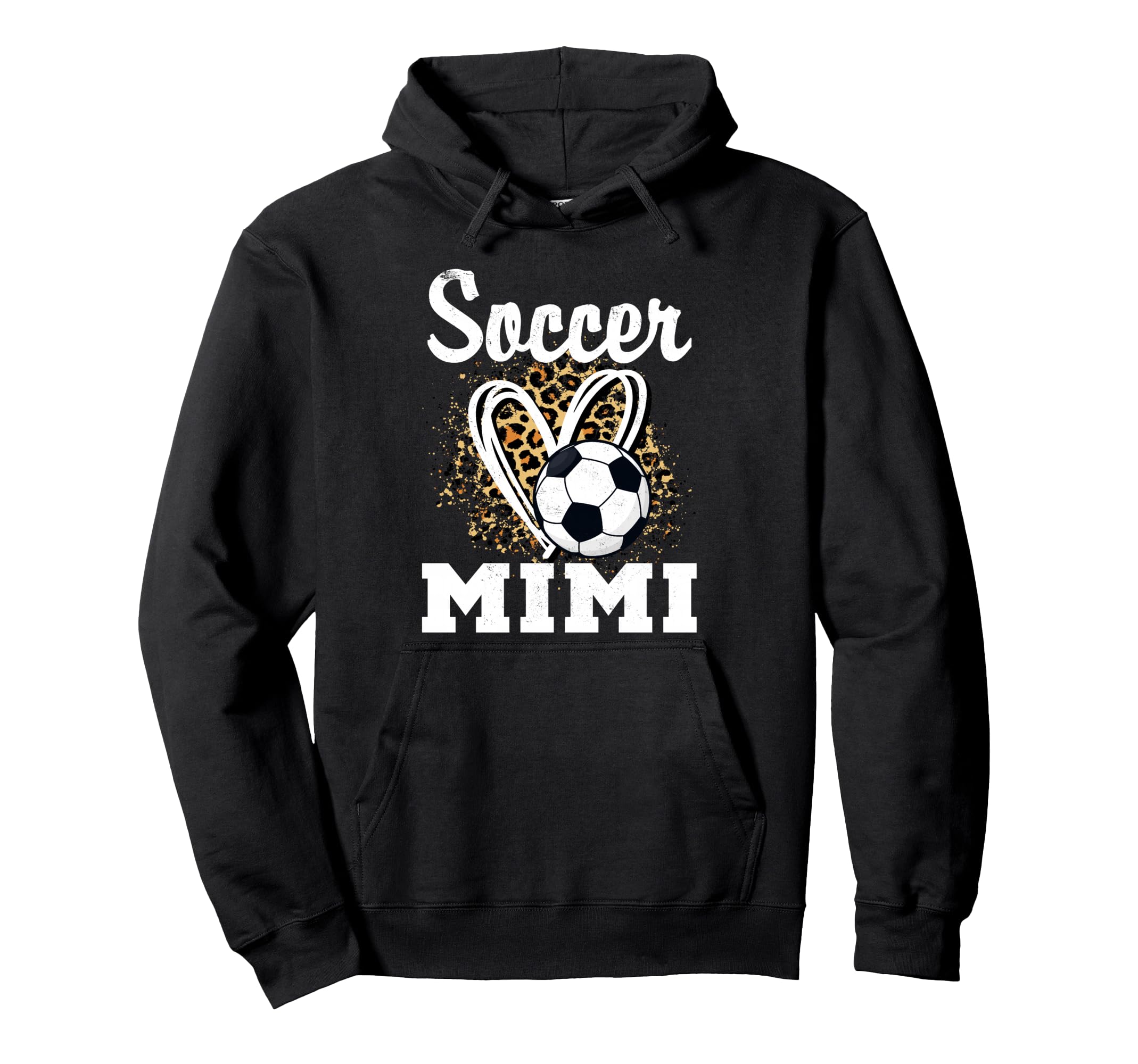 Soccer Mimi Leopard Heart Grandma Hoodie - Fun Novelty Design Men Women
