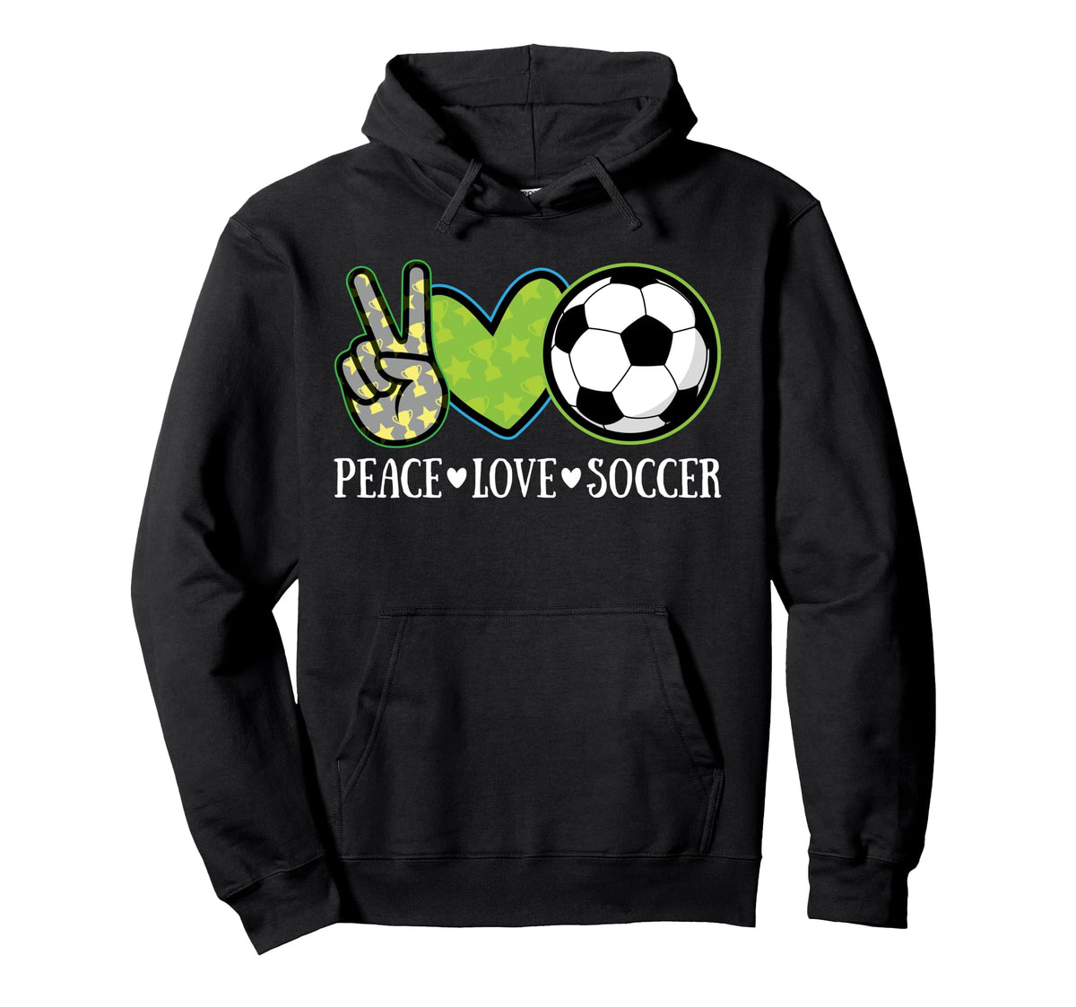 Peace Love Soccer Player European Hoodie - Custom Art Print Men Women