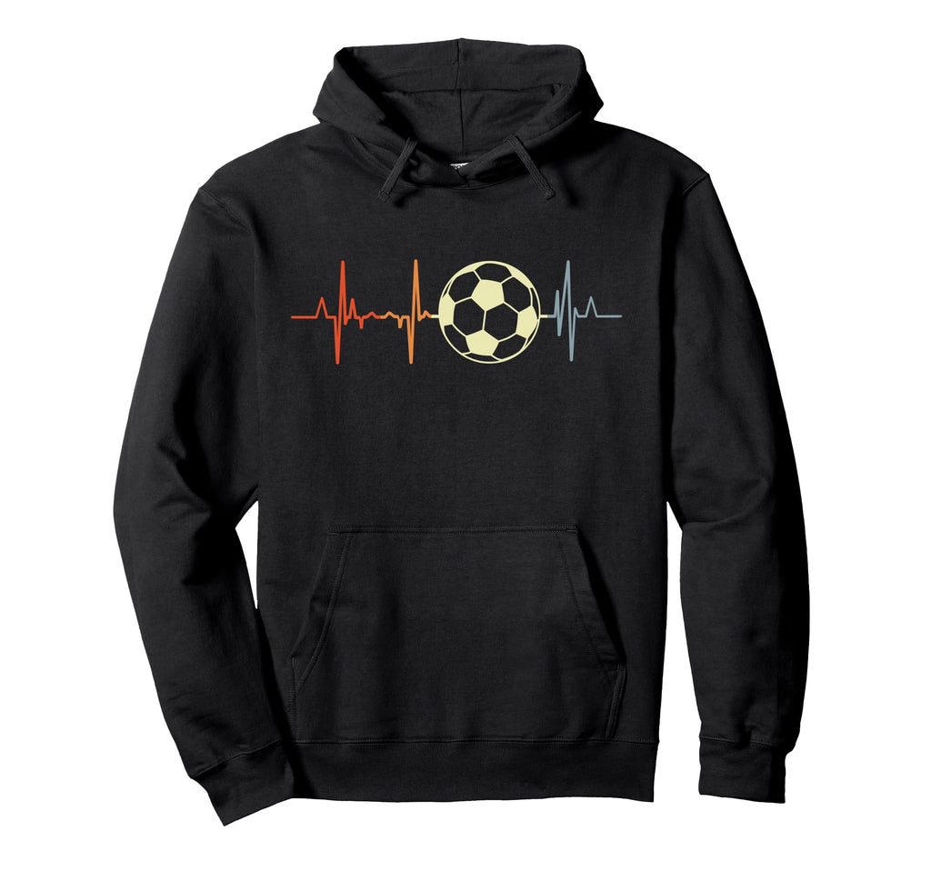 I Love Soccer Heartbeat Football Hoodie - Trendy Graphic for Adults