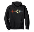 I Love Soccer Heartbeat Football Hoodie - Trendy Graphic for Adults
