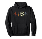 I Love Soccer Heartbeat Football Hoodie - Trendy Graphic for Adults