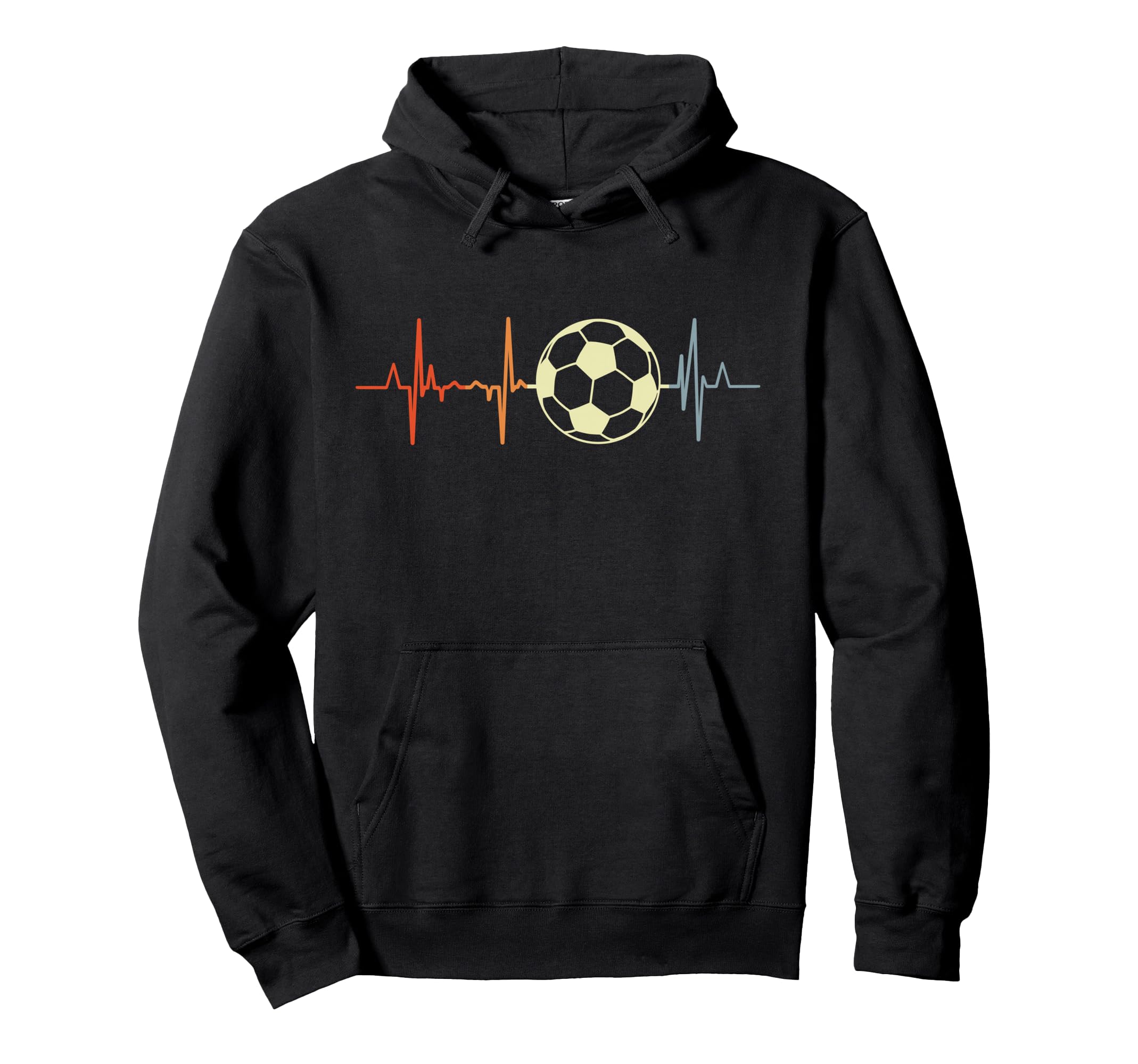 I Love Soccer Heartbeat Football Hoodie - Trendy Graphic for Adults
