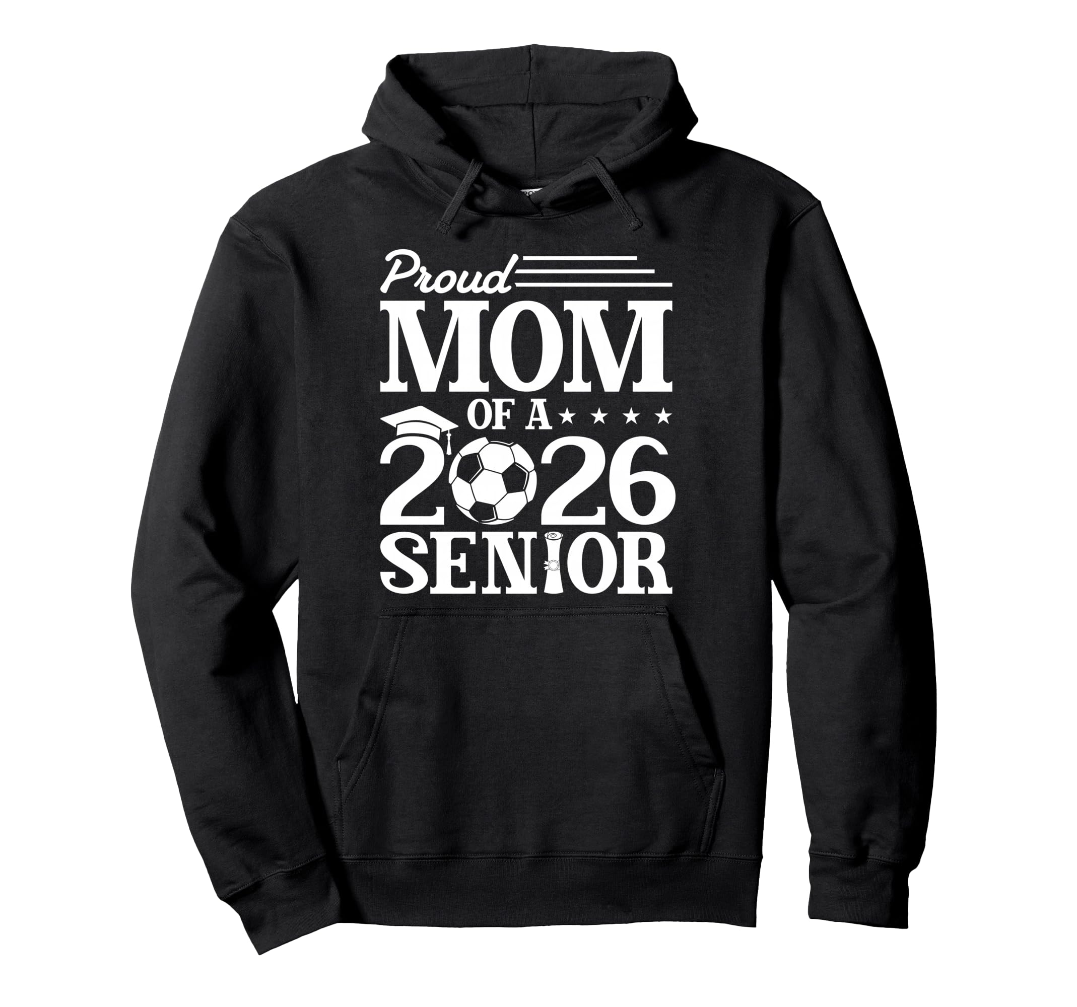 Proud Mom 2026 Senior Soccer Graduate Hoodie - Fun Novelty Design Unisex