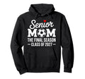 Senior Mom Soccer Class 2027 Womens Hoodie - Minimalist Print for Adults