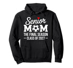 Senior Mom Soccer Class 2027 Womens Hoodie - Minimalist Print for Adults