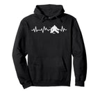 Ice Hockey Goalie Heartbeat Line Hoodie - Trendy Graphic Men Women