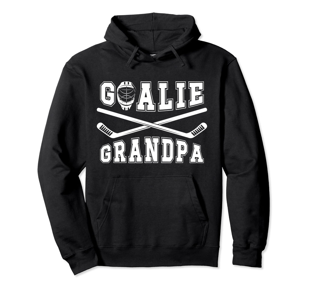 Ice Hockey Goalie Grandpa Hockey Hoodie - Novelty Apparel for Adults