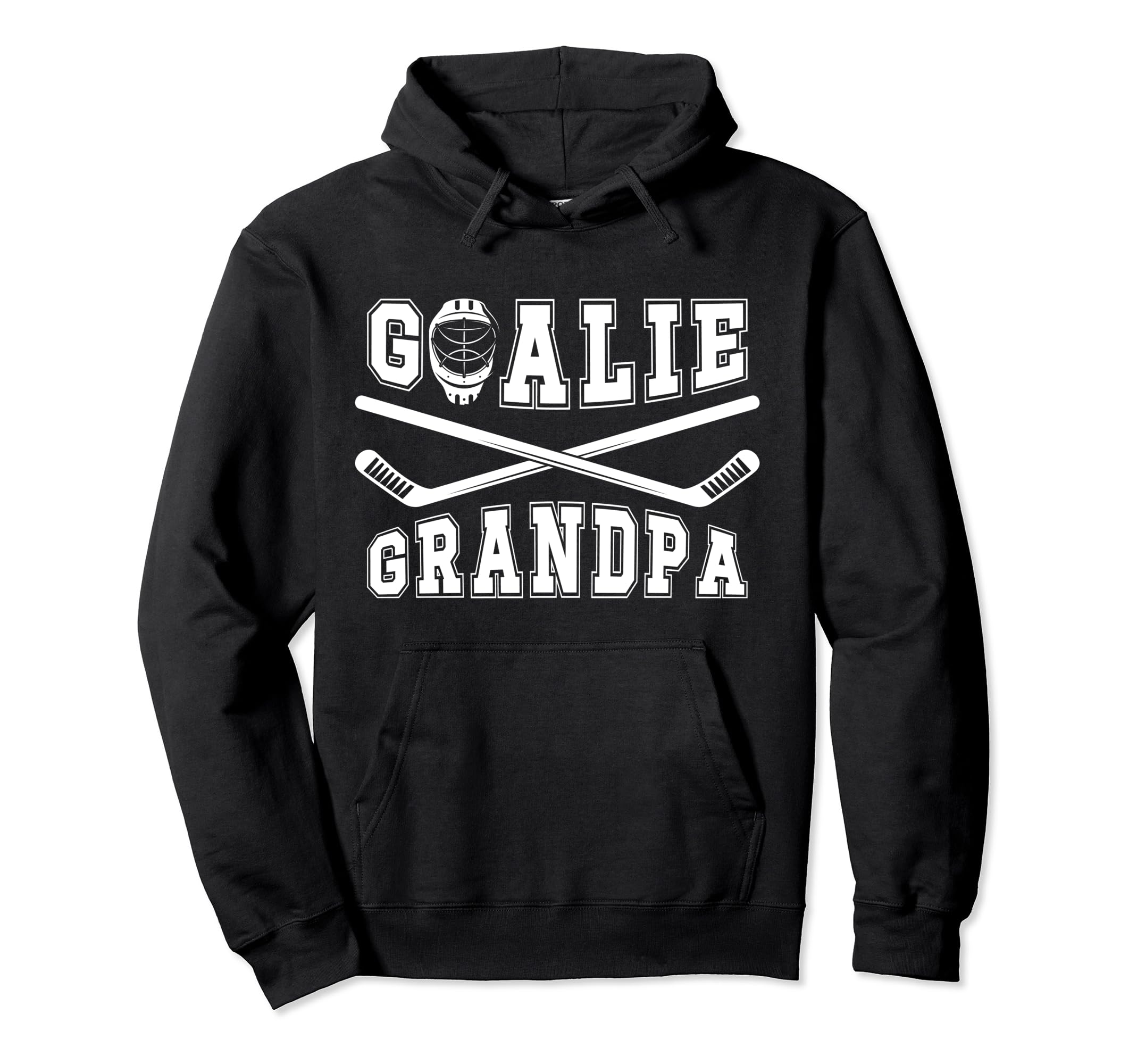 Ice Hockey Goalie Grandpa Hockey Hoodie - Novelty Apparel for Adults