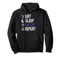 Funny Eat Sleep Soccer Repeat Player Hoodie - Custom Art Print for Adults