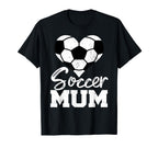 Soccer Mum Heart Funny Heartfelt Love T-Shirt - Novelty Apparel for Adults