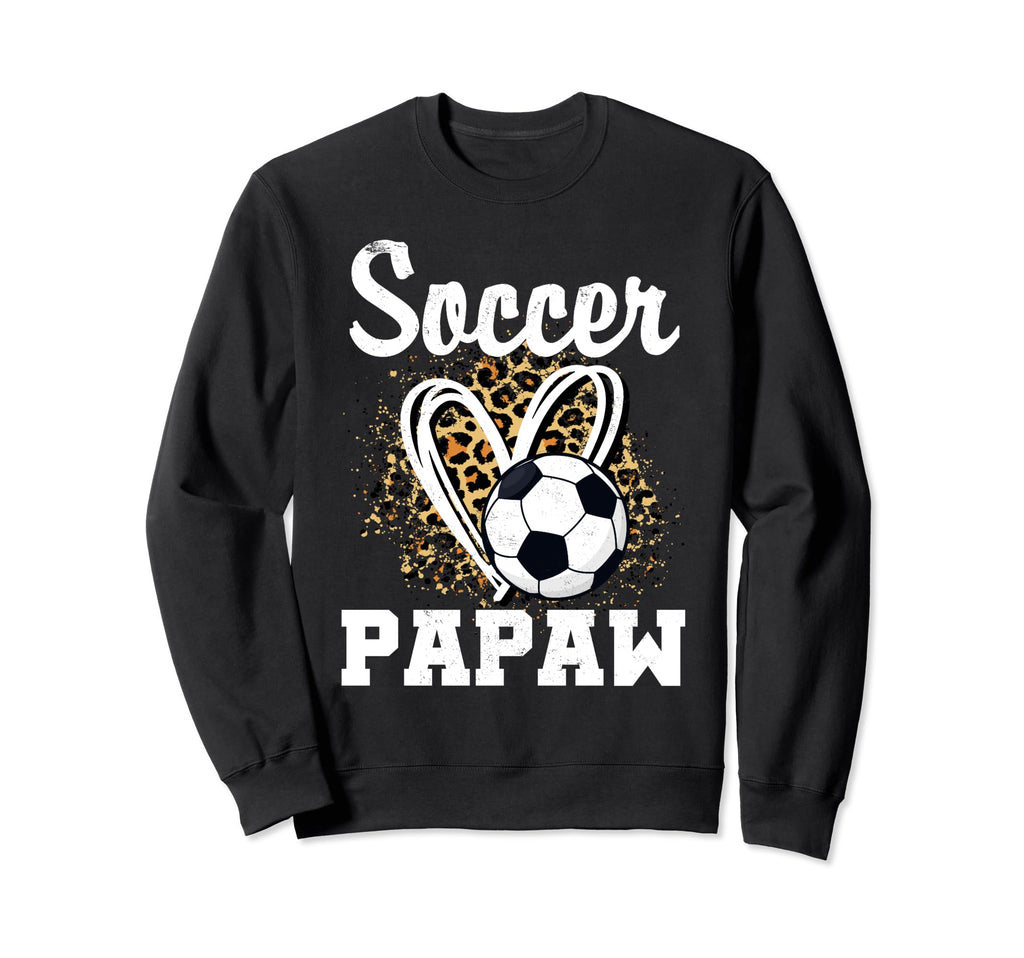 Soccer Papaw Leopard Heart Sweatshirt - Casual Everyday Wear Men Women