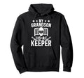 Proud Hockey Keeper Papa Ice Hockey Hoodie - Minimalist Print for Adults