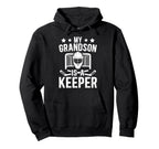 Proud Hockey Keeper Papa Ice Hockey Hoodie - Minimalist Print for Adults