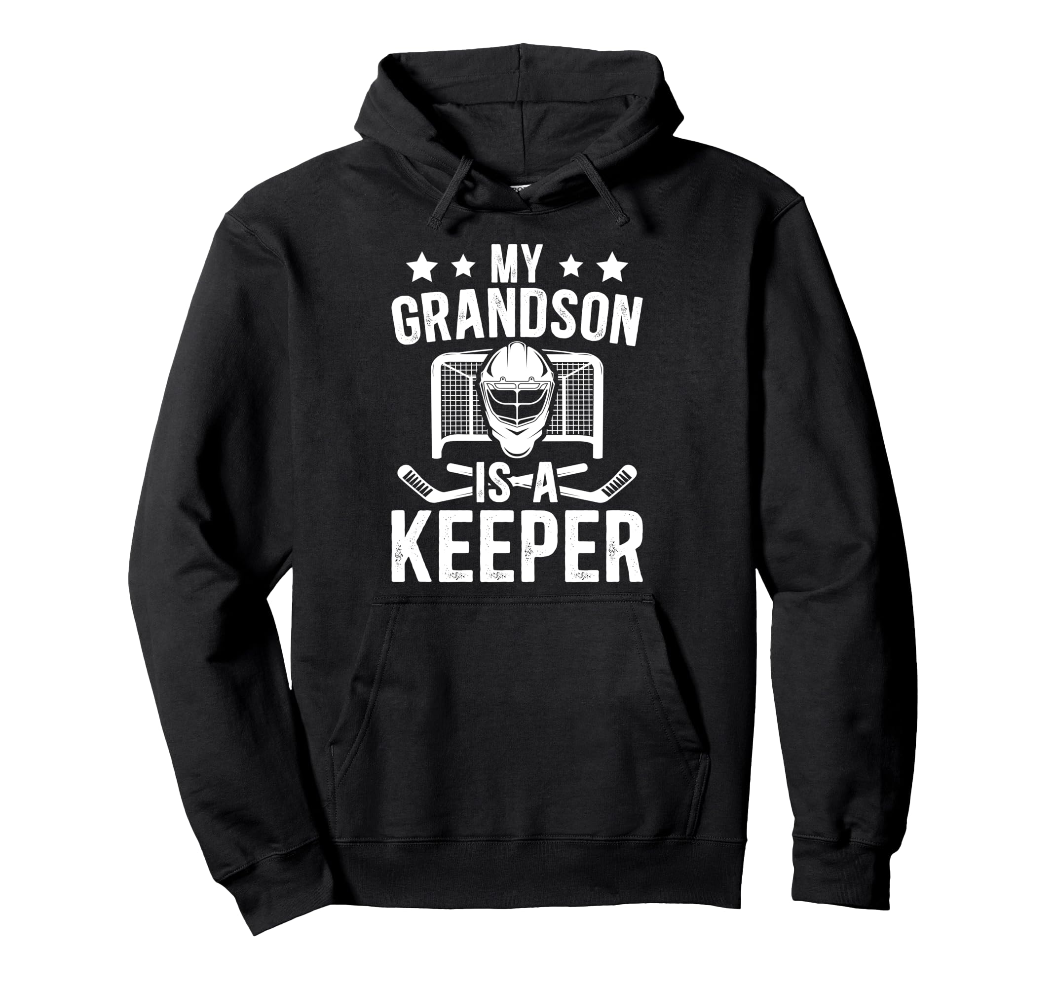 Proud Hockey Keeper Papa Ice Hockey Hoodie - Minimalist Print for Adults