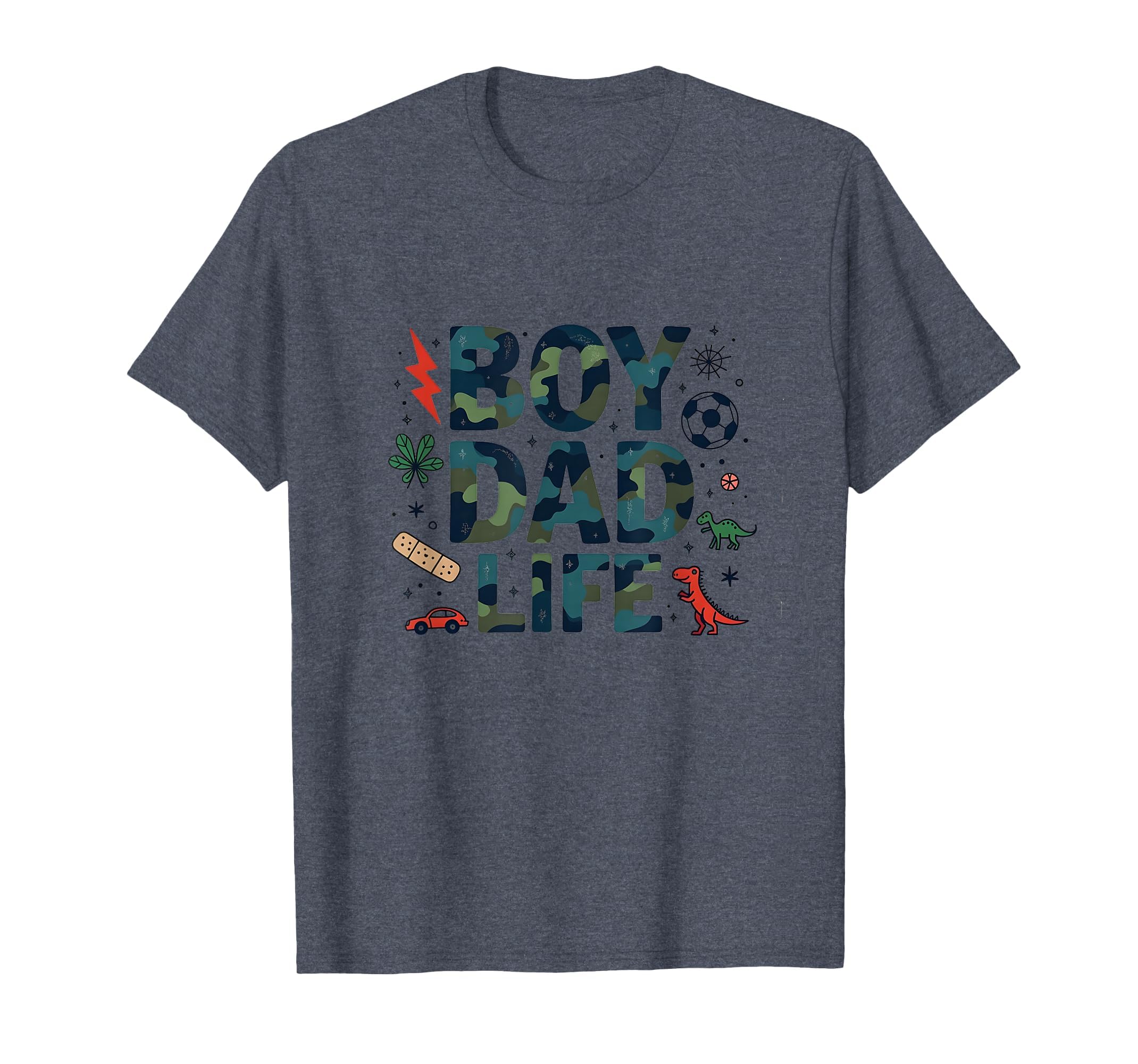 Dad Life Adventure Camo Dinosaur T-Shirt - Fun Novelty Design Unisex
