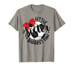 Soccer Little Sister Biggest Fan Bow T-Shirt - Novelty Apparel Unisex
