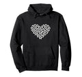 Heart Shaped Soccer Ball Pattern Hoodie - Graphic Print for Adults