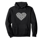 Heart Shaped Soccer Ball Pattern Hoodie - Graphic Print for Adults
