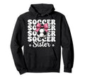 Soccer Sister Soccer Coquette Bow Hoodie - Novelty Apparel Men Women