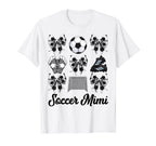 Soccer Mimi Bow Soccer Mom Mommy Mothers T-Shirt - Trendy Graphic Unisex