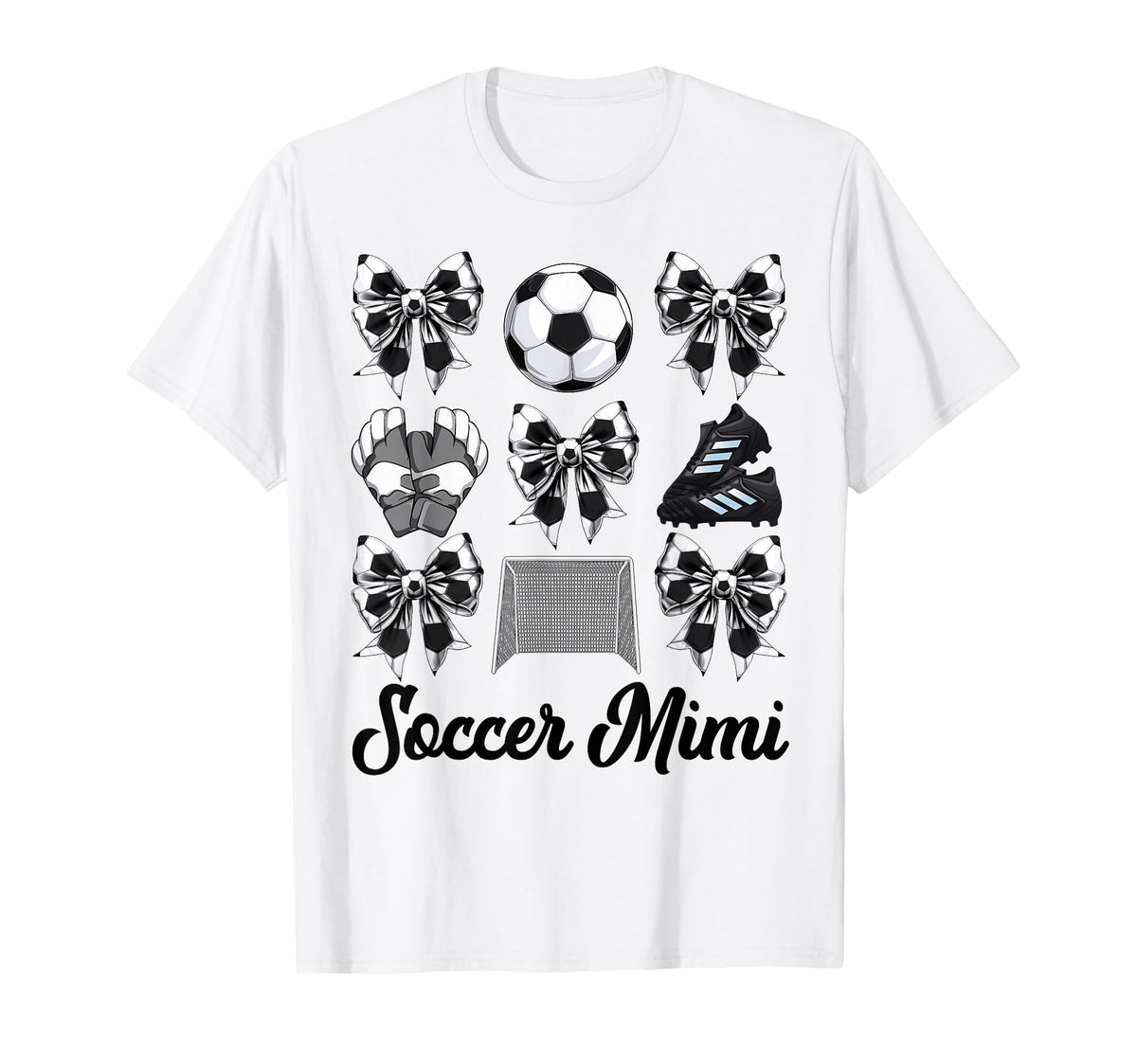 Soccer Mimi Bow Soccer Mom Mommy Mothers T-Shirt - Trendy Graphic Unisex