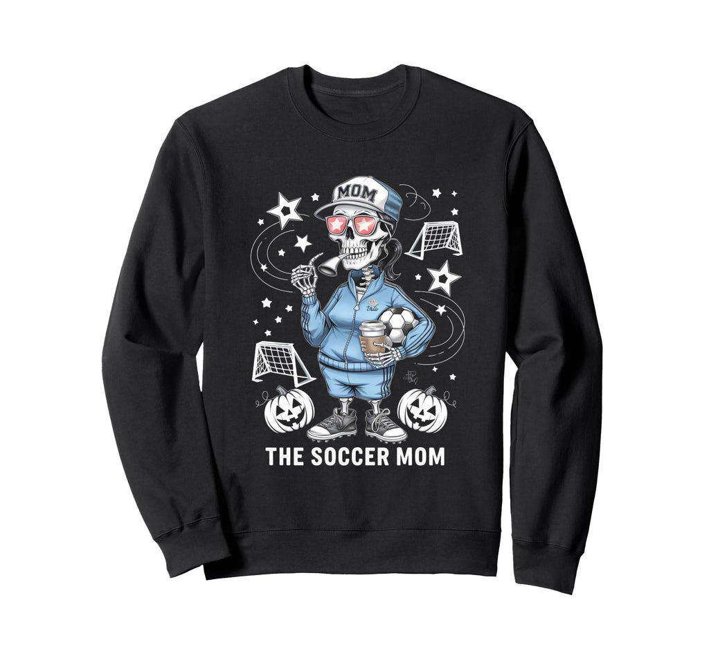 Soccer Mom Skeletton Halloween Soccer Sweatshirt - Graphic Print Unisex