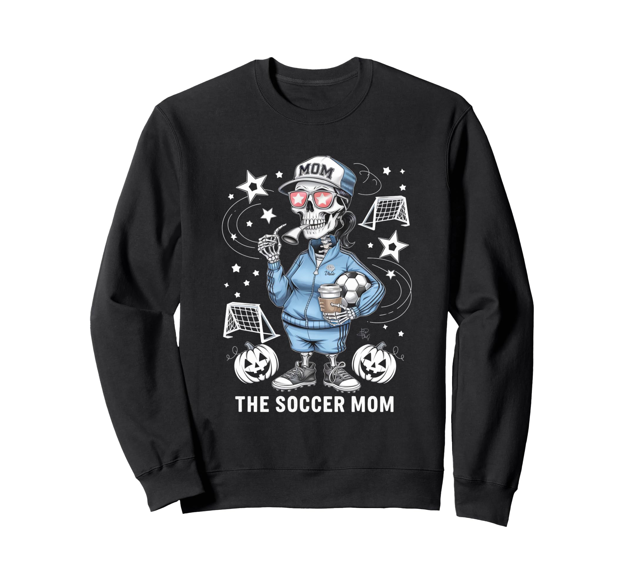 Soccer Mom Skeletton Halloween Soccer Sweatshirt - Graphic Print Unisex