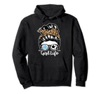 Life Messy Bun Hair Funny Soccer Hoodie - Graphic Print for Adults