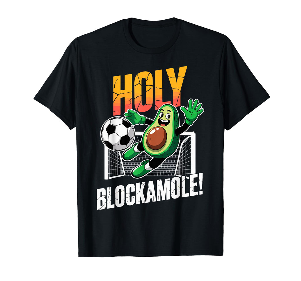 Holy Blockamole Avocado Soccer T-Shirt - Minimalist Print for Adults