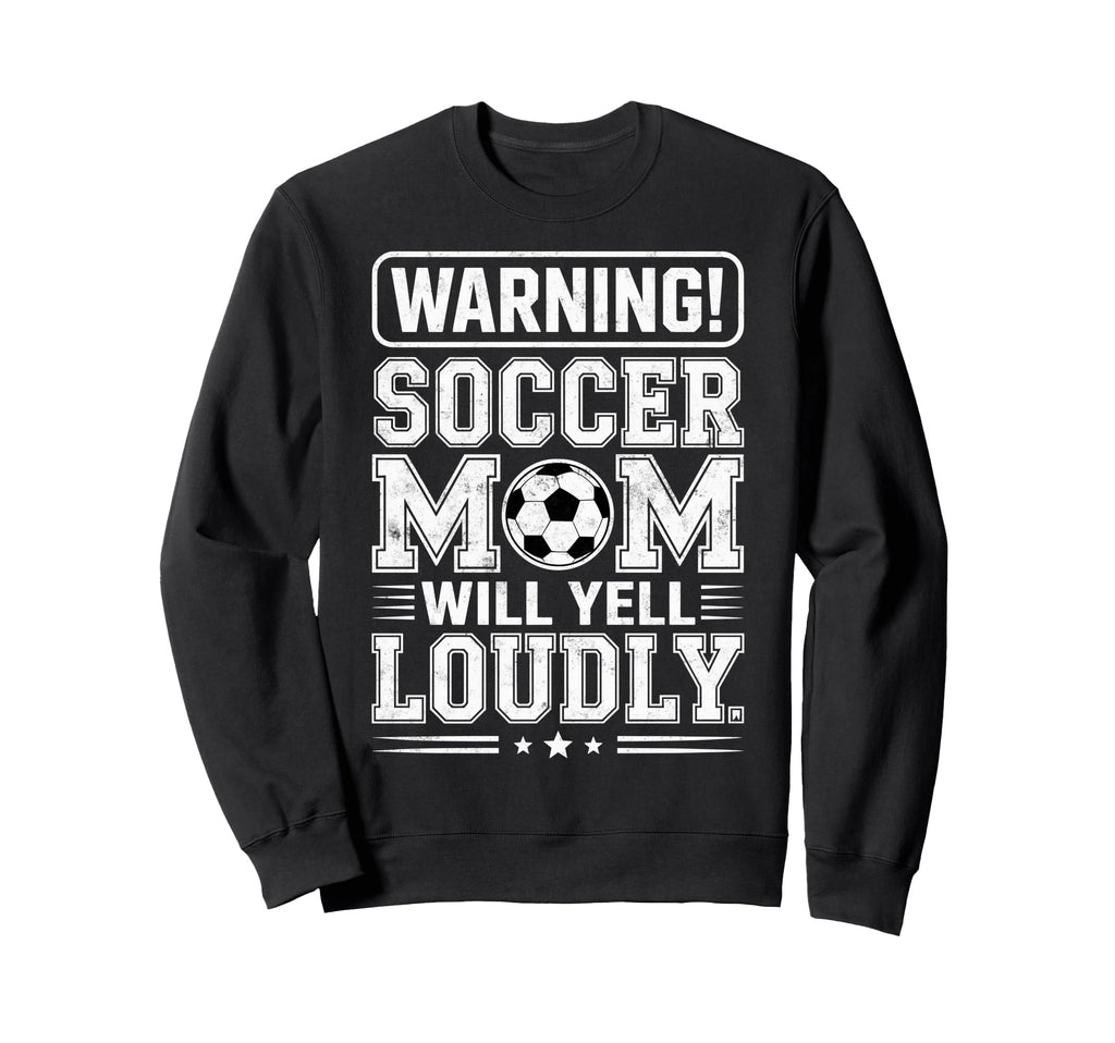 Warning Soccer Football Mom Sweatshirt - Minimalist Print for Adults