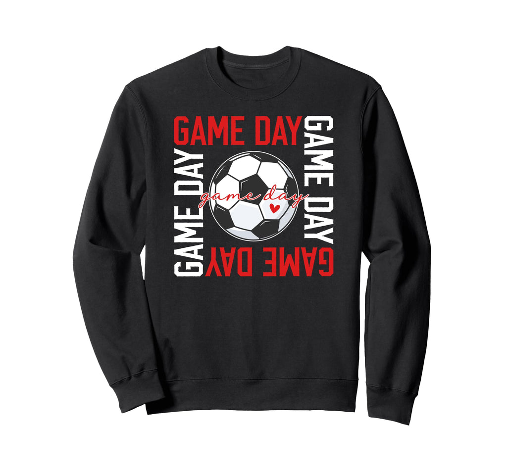 Game Day Soccer Heart Soccer Game Sweatshirt - Minimalist Print Men Women